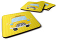 School Bus Foam Coasters Set of 4 Cup Coasters for Indoor Outdoor, Tabletop Protection, Anti Slip, Mouse pad Material