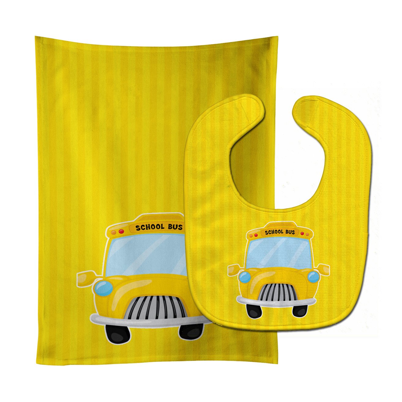 School Bus Baby Bib & Burp Cloth Easy-Clean Baby Bib Baby Feeding Accessory Baby Mealtime Essential