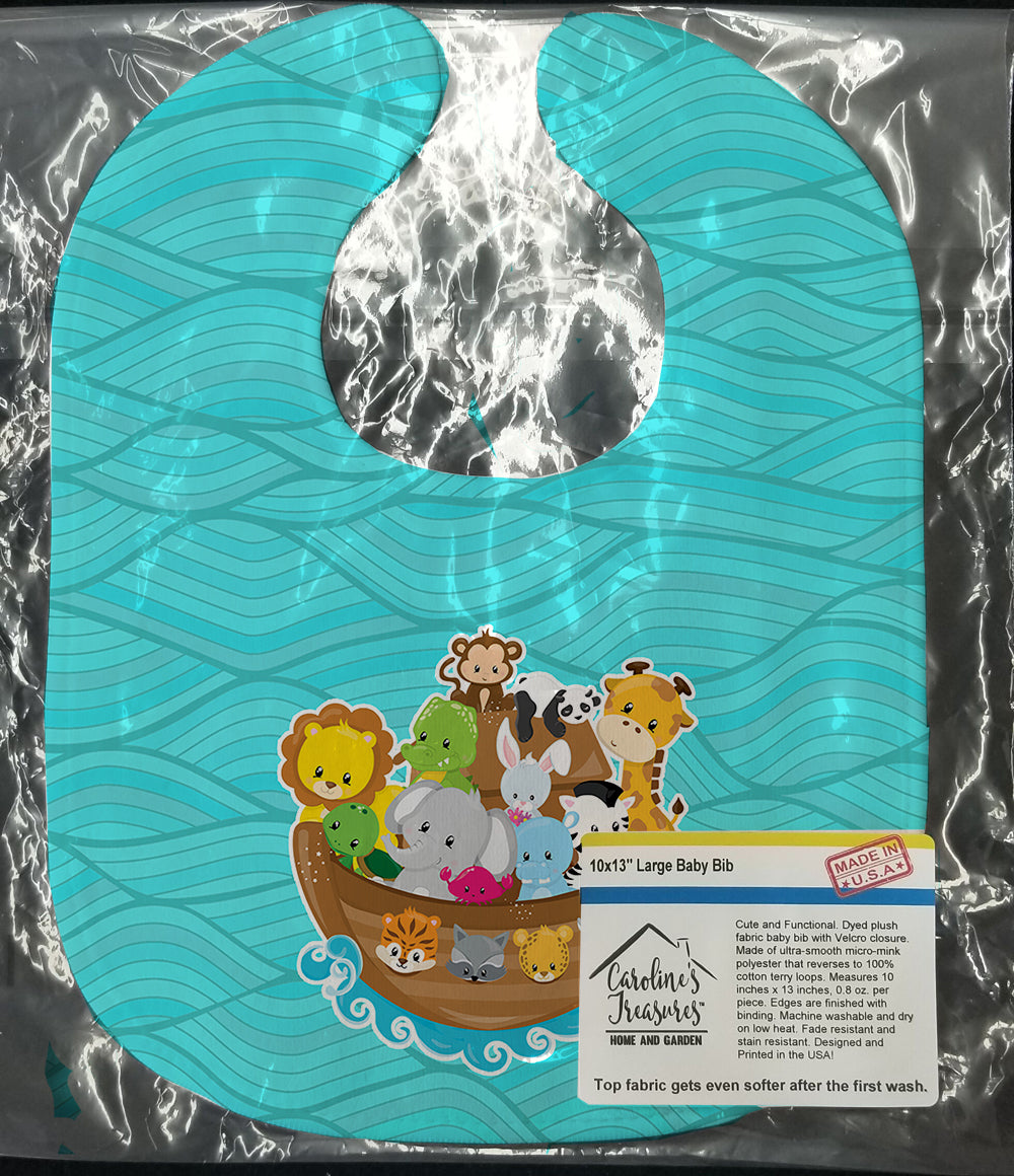 Noah's Ark Baby Bib Easy-Clean Baby Bib Baby Feeding Accessory Baby Mealtime Essential, 10 x 13, Multicolor