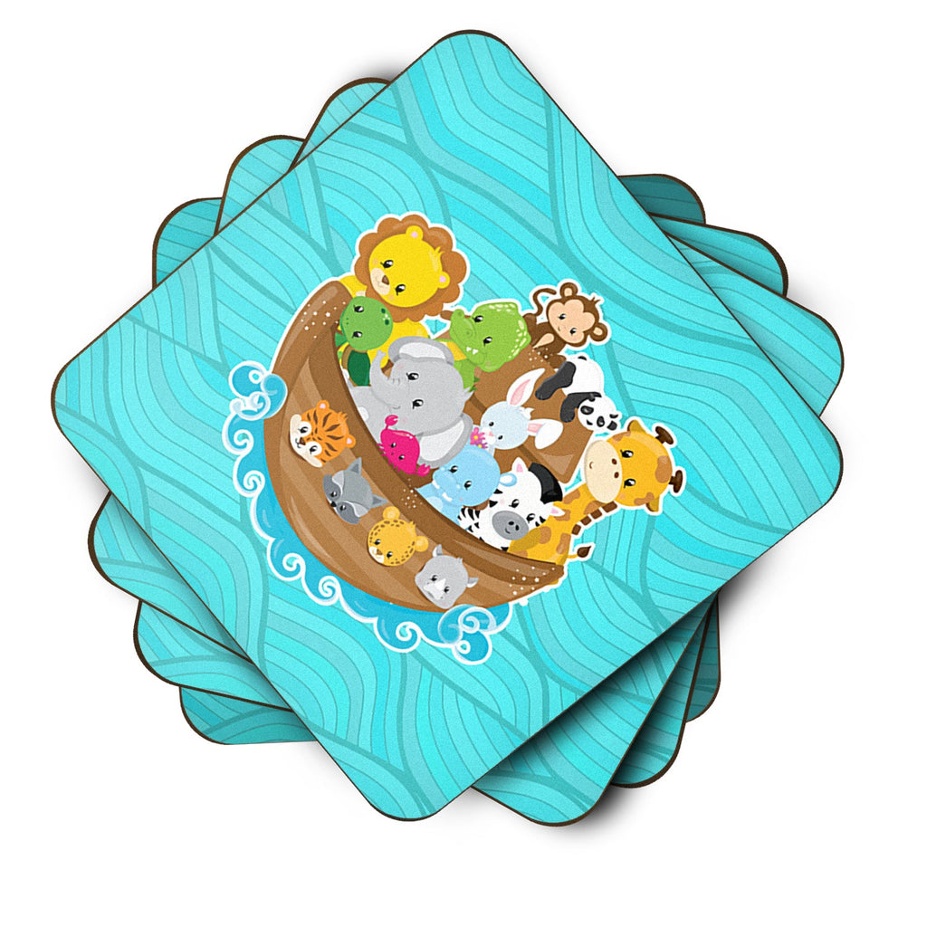 Noah's Ark Foam Coasters Set of 4 Cup Coasters for Indoor Outdoor, Tabletop Protection, Anti Slip, Mouse pad Material
