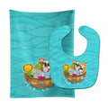Noah's Ark Baby Bib & Burp Cloth Easy-Clean Baby Bib Baby Feeding Accessory Baby Mealtime Essential