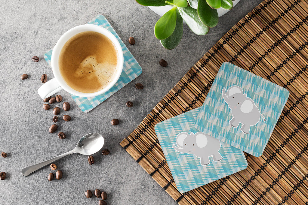 Elephant Foam Coasters Set of 4 Cup Coasters for Indoor Outdoor, Tabletop Protection, Anti Slip, Mouse pad Material