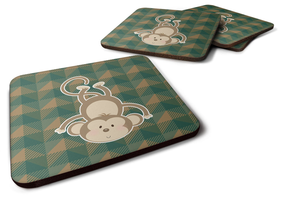 Monkey Foam Coasters Set of 4 Cup Coasters for Indoor Outdoor, Tabletop Protection, Anti Slip, Mouse pad Material