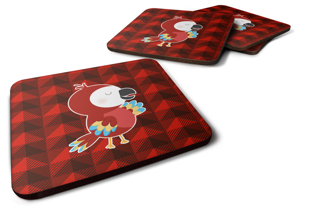 Parrot Foam Coasters Set of 4 Cup Coasters for Indoor Outdoor, Tabletop Protection, Anti Slip, Mouse pad Material