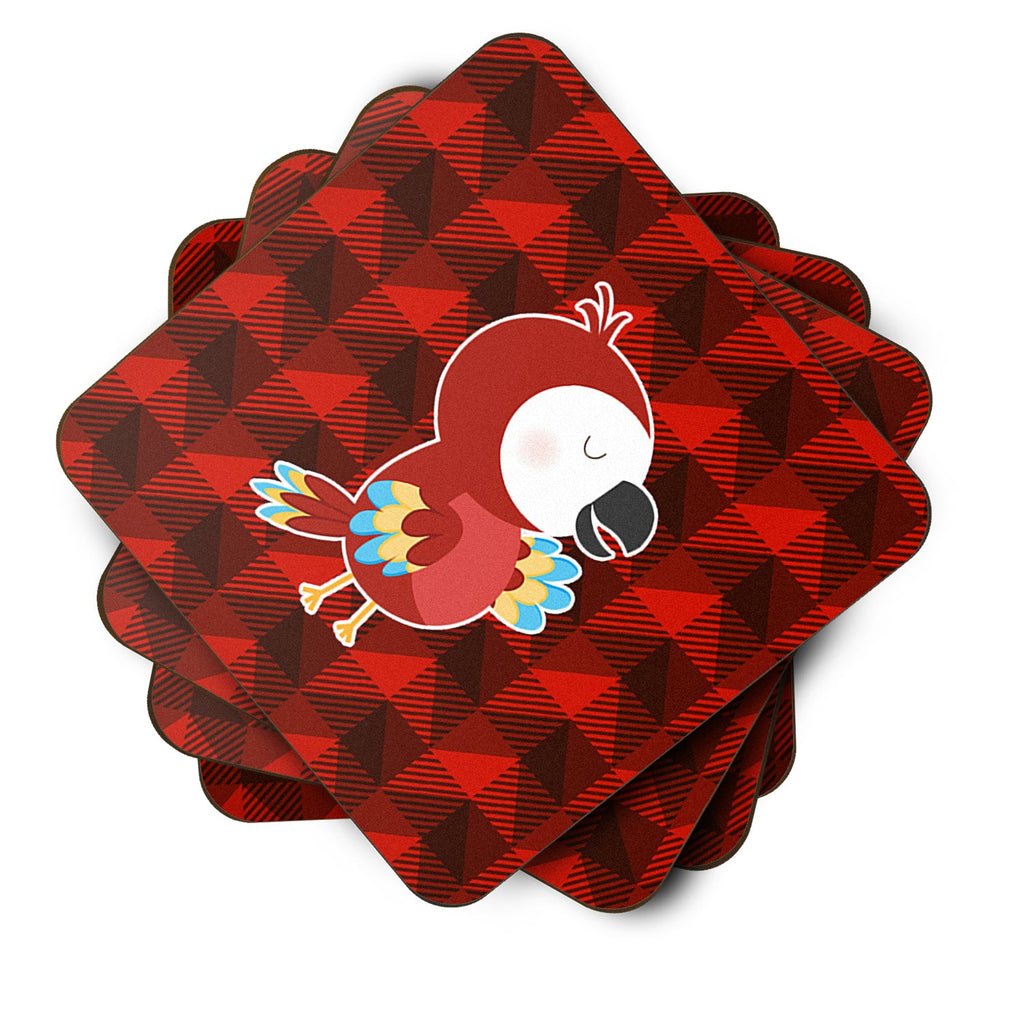 Parrot Foam Coasters Set of 4 Cup Coasters for Indoor Outdoor, Tabletop Protection, Anti Slip, Mouse pad Material