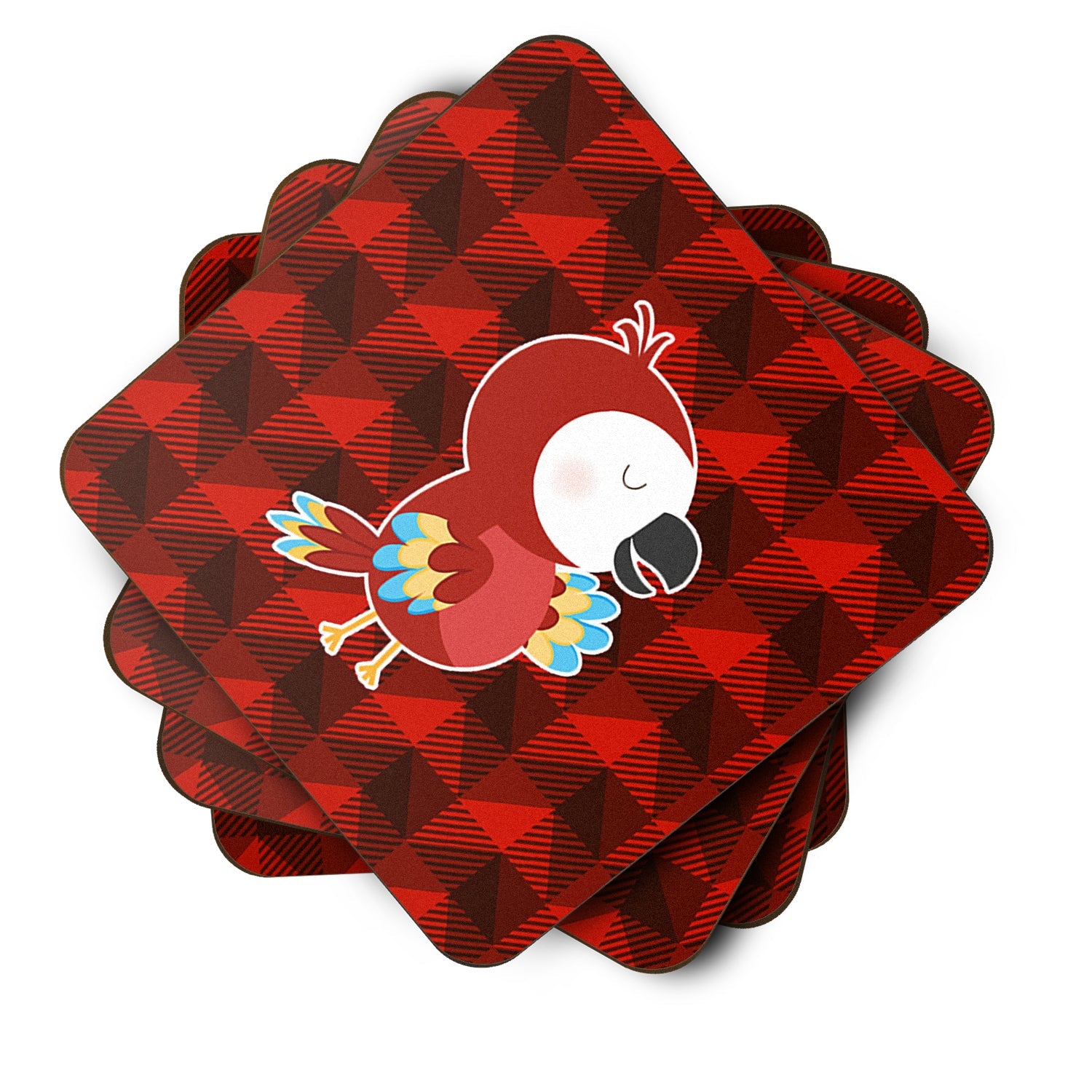 Parrot Foam Coasters Set of 4 Cup Coasters for Indoor Outdoor, Tabletop Protection, Anti Slip, Mouse pad Material