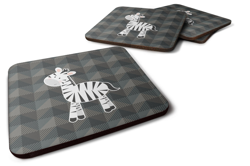 Zebra Foam Coasters Set of 4 Cup Coasters for Indoor Outdoor, Tabletop Protection, Anti Slip, Mouse pad Material