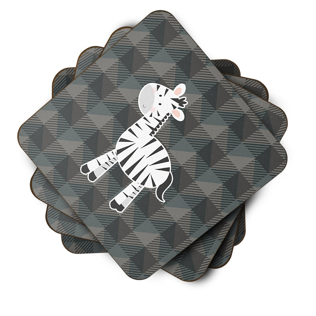 Zebra Foam Coasters Set of 4 Cup Coasters for Indoor Outdoor, Tabletop Protection, Anti Slip, Mouse pad Material