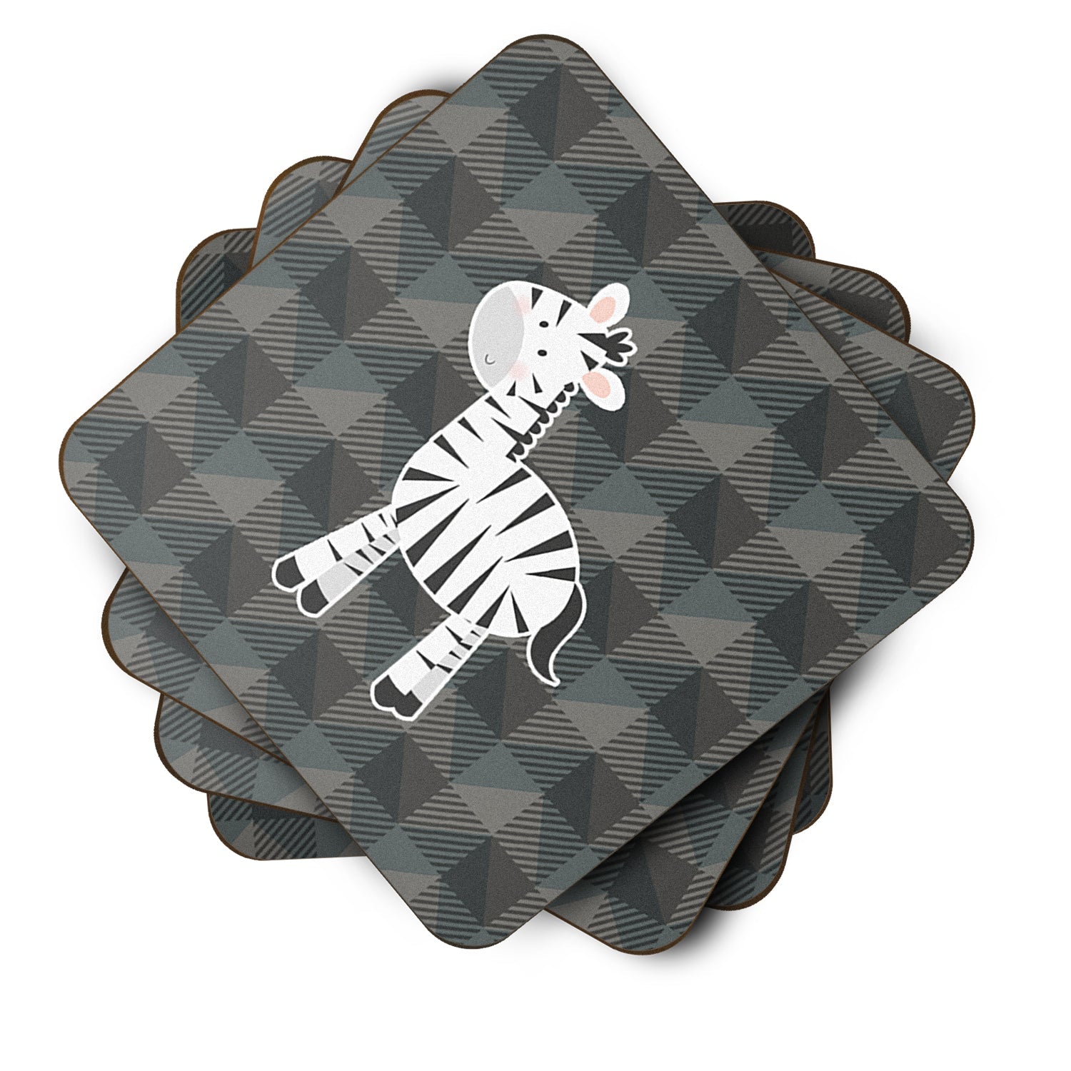 Zebra Foam Coasters Set of 4 Cup Coasters for Indoor Outdoor, Tabletop Protection, Anti Slip, Mouse pad Material