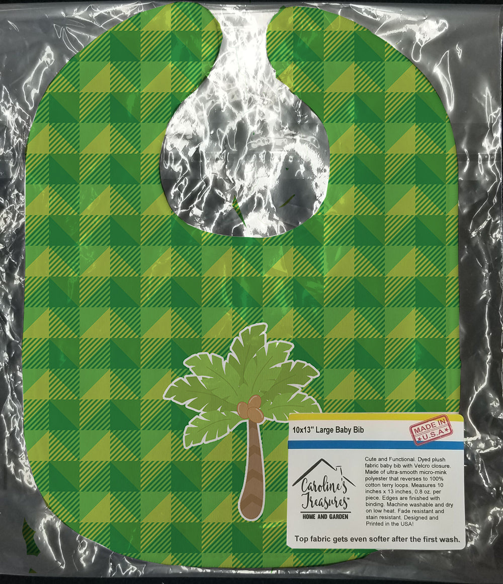 Palm Tree Baby Bib Easy-Clean Baby Bib Baby Feeding Accessory Baby Mealtime Essential, 10 x 13, Multicolor