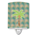 Palm Tree Ceramic Night Light Compact, UL-Certified, Ideal for Bedroom, Bathroom, Nursery, Hallway, Kitchen, 6x4x3, Multicolor