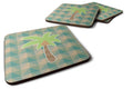 Palm Tree Foam Coasters Set of 4 Cup Coasters for Indoor Outdoor, Tabletop Protection, Anti Slip, Mouse pad Material