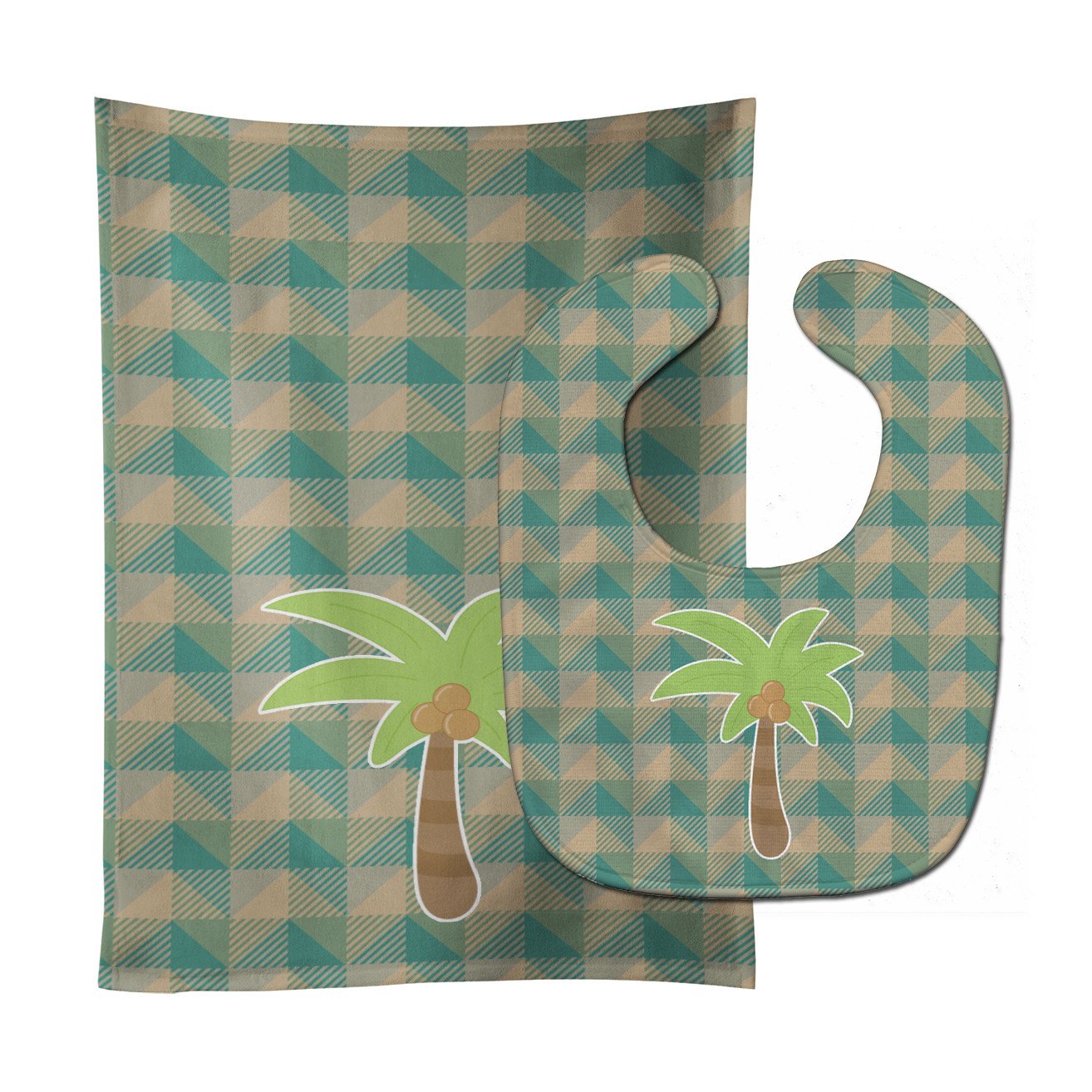 Palm Tree Baby Bib & Burp Cloth Easy-Clean Baby Bib Baby Feeding Accessory Baby Mealtime Essential