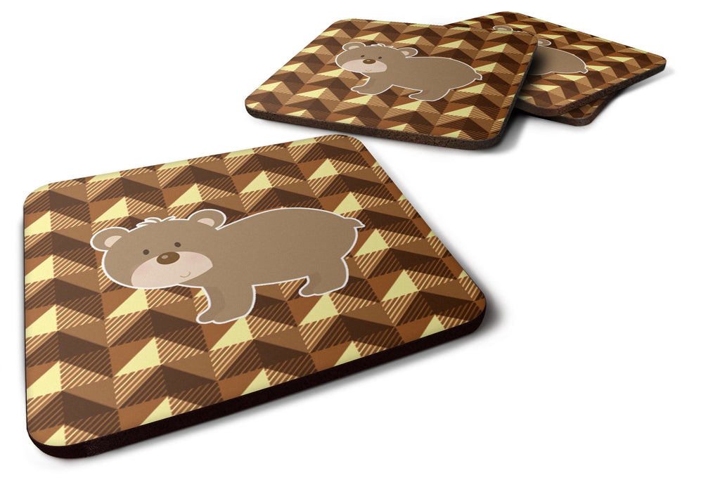 Bear Foam Coasters Set of 4 Cup Coasters for Indoor Outdoor, Tabletop Protection, Anti Slip, Mouse pad Material
