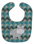 Hippopotamus Baby Bib Easy-Clean Baby Bib Baby Feeding Accessory Baby Mealtime Essential, 10 x 13, Multicolor