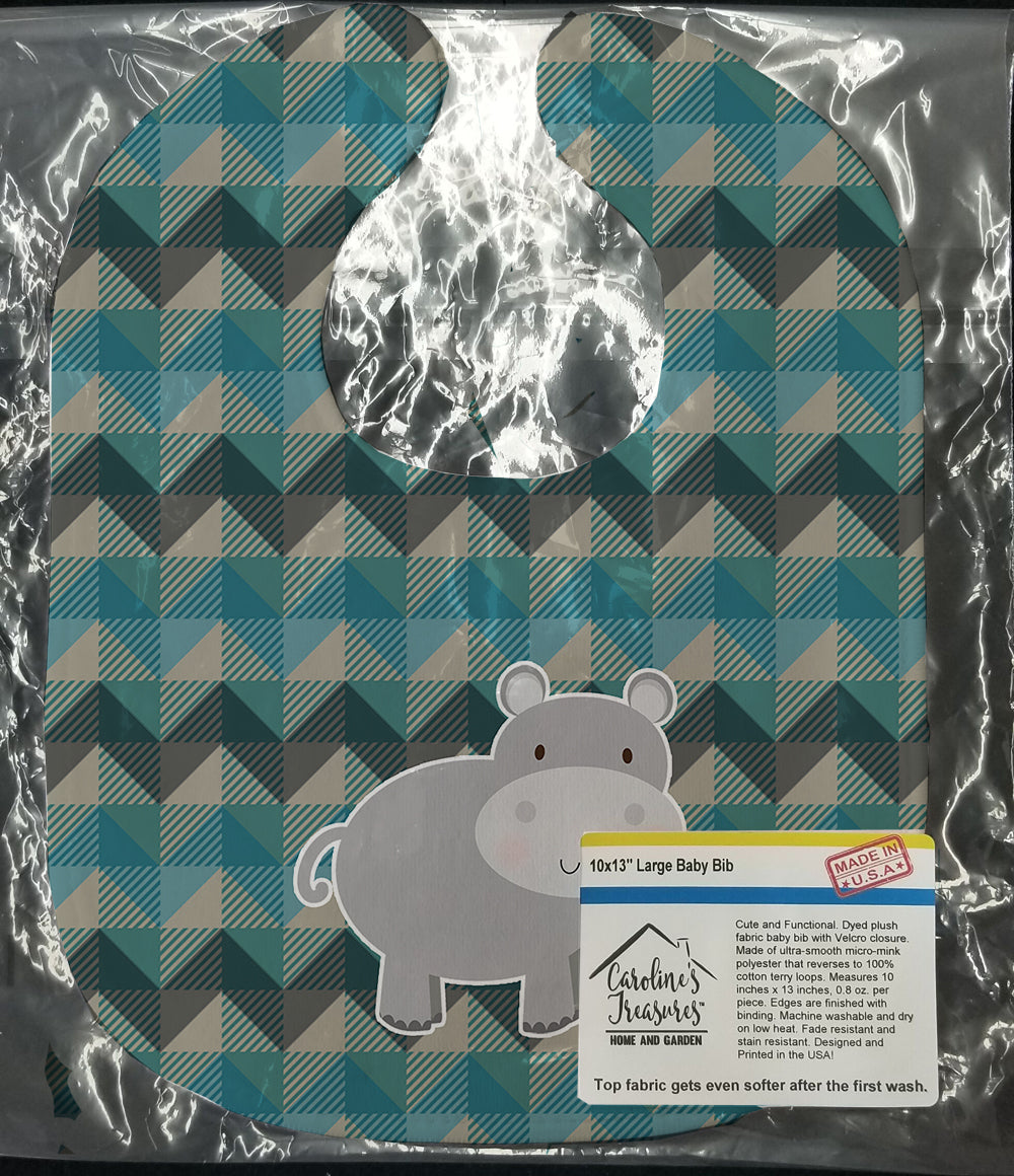 Hippopotamus Baby Bib Easy-Clean Baby Bib Baby Feeding Accessory Baby Mealtime Essential, 10 x 13, Multicolor