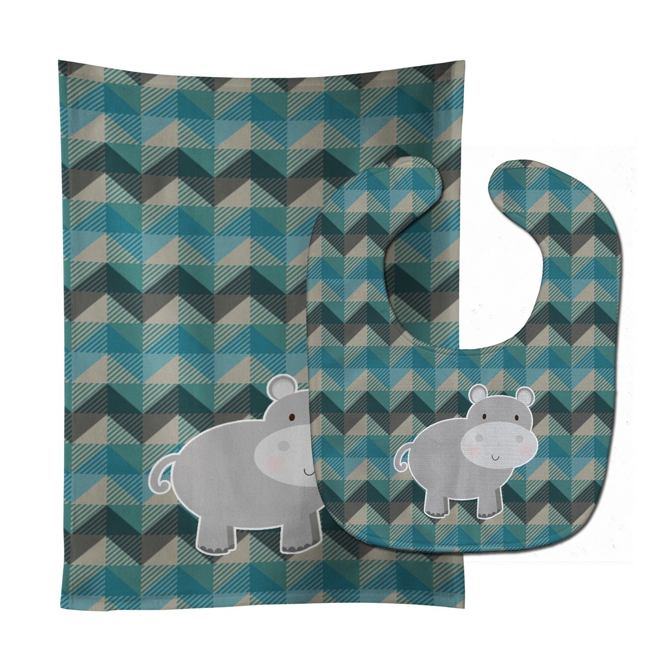 Hippopotamus Baby Bib & Burp Cloth Easy-Clean Baby Bib Baby Feeding Accessory Baby Mealtime Essential