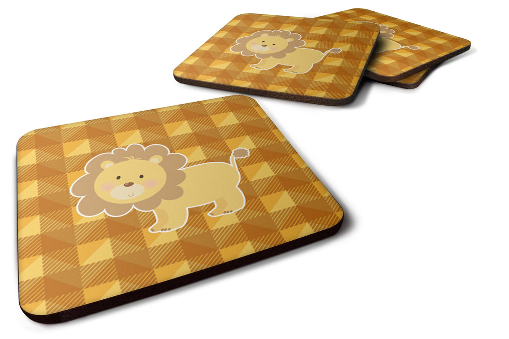 Lion Foam Coasters Set of 4 Cup Coasters for Indoor Outdoor, Tabletop Protection, Anti Slip, Mouse pad Material