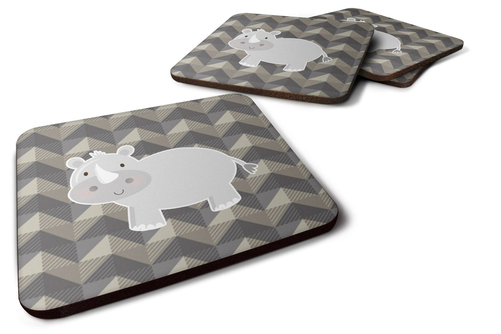 Rhinoceros Foam Coasters Set of 4 Cup Coasters for Indoor Outdoor, Tabletop Protection, Anti Slip, Mouse pad Material