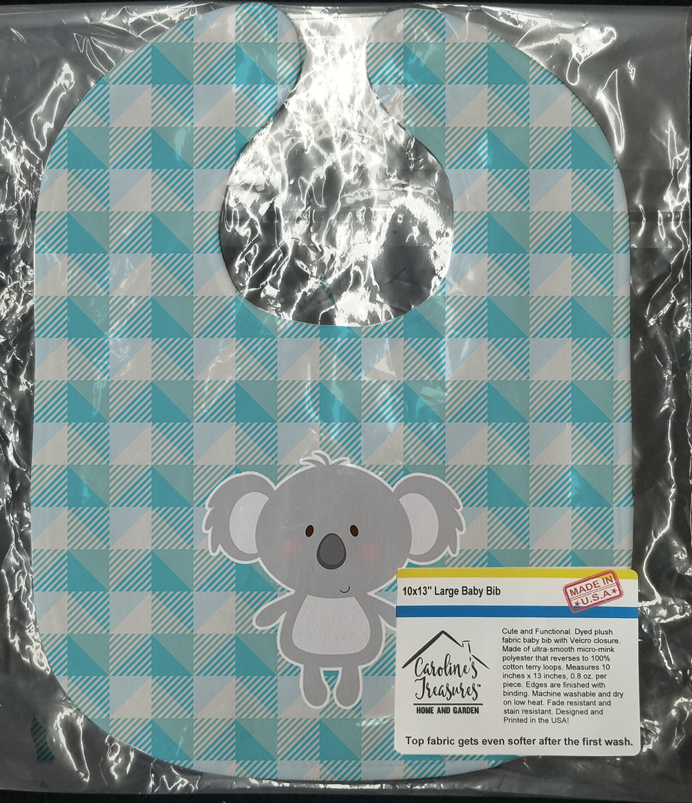 Koala Bear Baby Bib Easy-Clean Baby Bib Baby Feeding Accessory Baby Mealtime Essential, 10 x 13, Multicolor