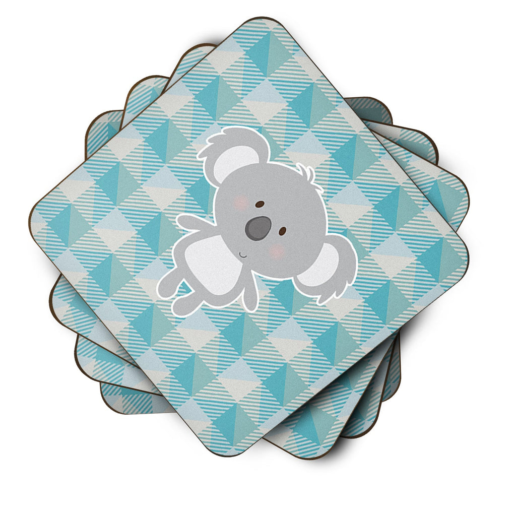 Koala Bear Foam Coasters Set of 4 Cup Coasters for Indoor Outdoor, Tabletop Protection, Anti Slip, Mouse pad Material