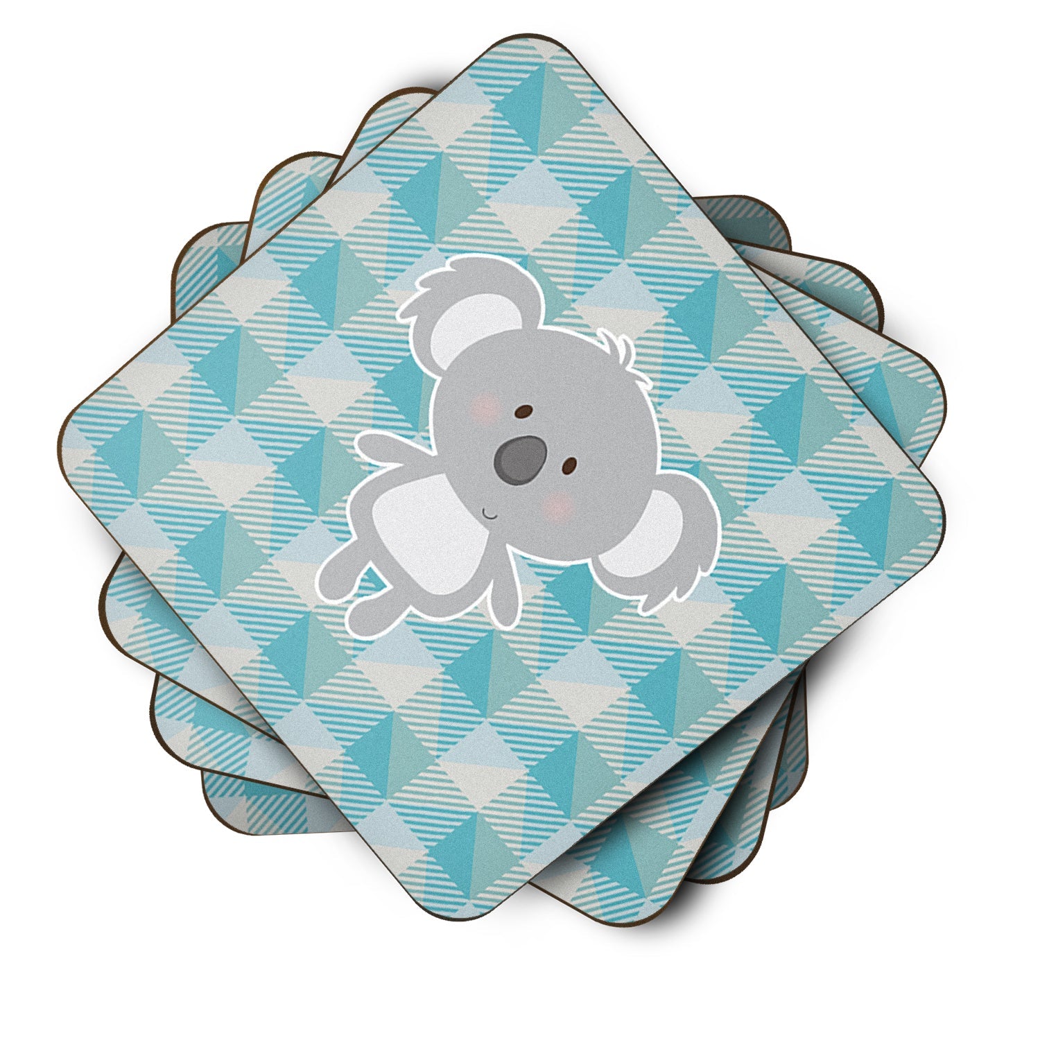 Koala Bear Foam Coasters Set of 4 Cup Coasters for Indoor Outdoor, Tabletop Protection, Anti Slip, Mouse pad Material