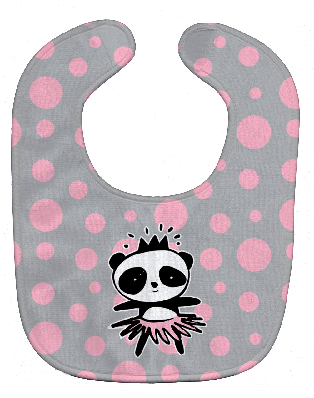Panda Bear Ballerina Baby Bib Easy-Clean Baby Bib Baby Feeding Accessory Baby Mealtime Essential, 10 x 13, Multicolor