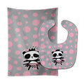 Panda Bear Ballerina Baby Bib & Burp Cloth Easy-Clean Baby Bib Baby Feeding Accessory Baby Mealtime Essential