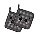 Panda Bear Face Pot Holder Set of 2 Heat Resistant Quilted Hot Pads 7.5 x 7.5 Inch, Insulated Kitchen Trivets for Cooking & Baking