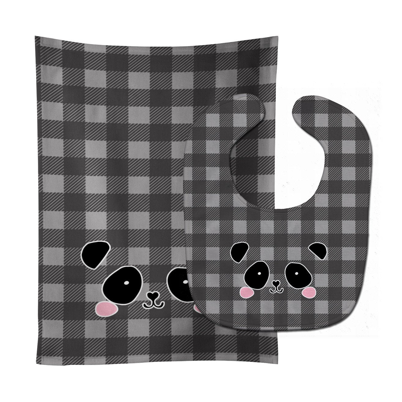 Panda Bear Face Baby Bib & Burp Cloth Easy-Clean Baby Bib Baby Feeding Accessory Baby Mealtime Essential