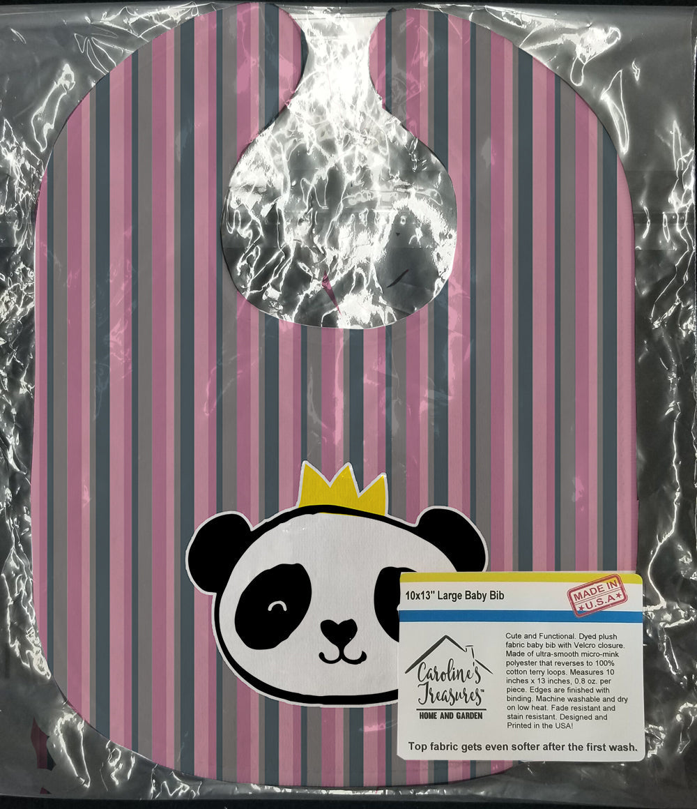 Panda Bear Queen Baby Bib Easy-Clean Baby Bib Baby Feeding Accessory Baby Mealtime Essential, 10 x 13, Multicolor