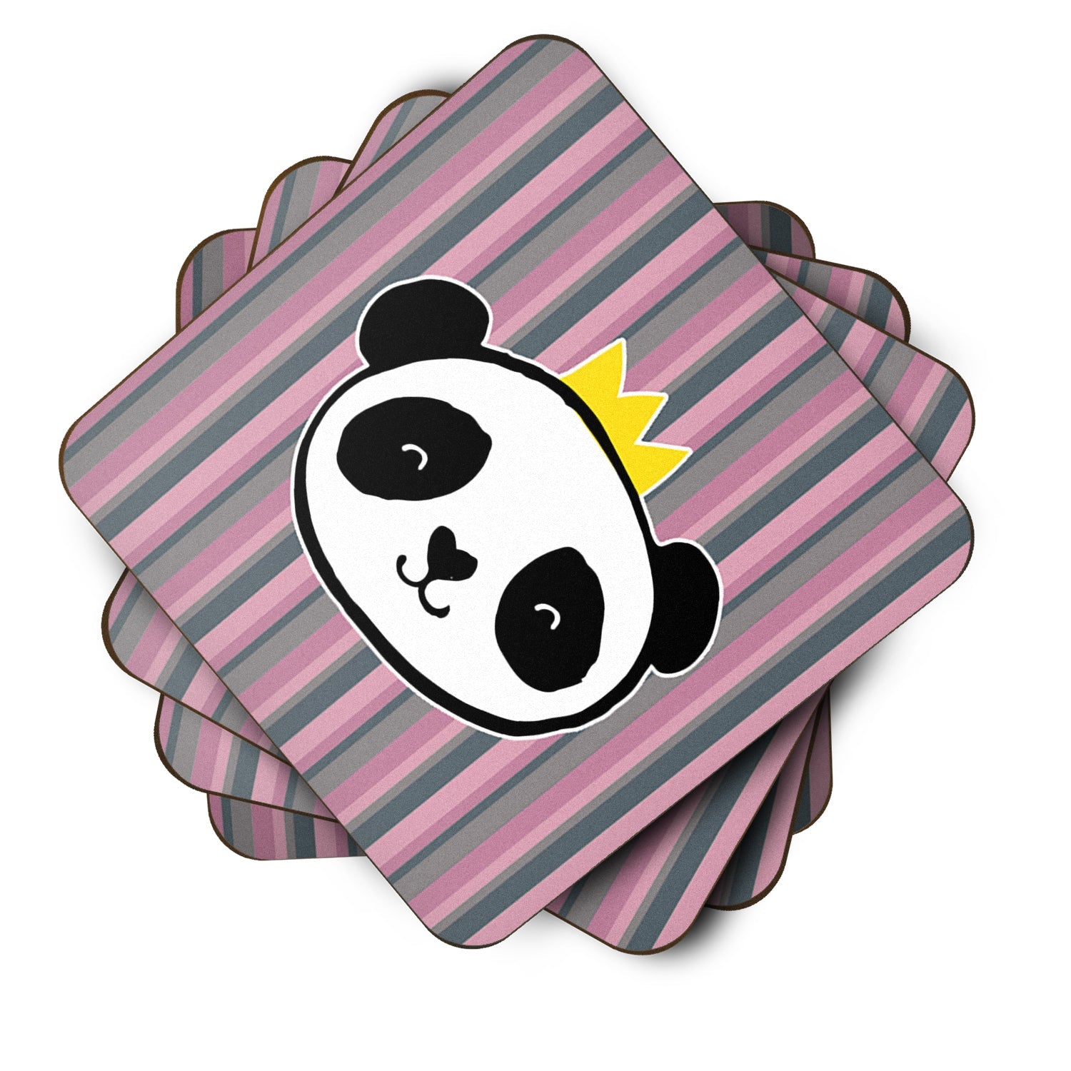 Panda Bear Queen Foam Coasters Set of 4 Cup Coasters for Indoor Outdoor, Tabletop Protection, Anti Slip, Mouse pad Material