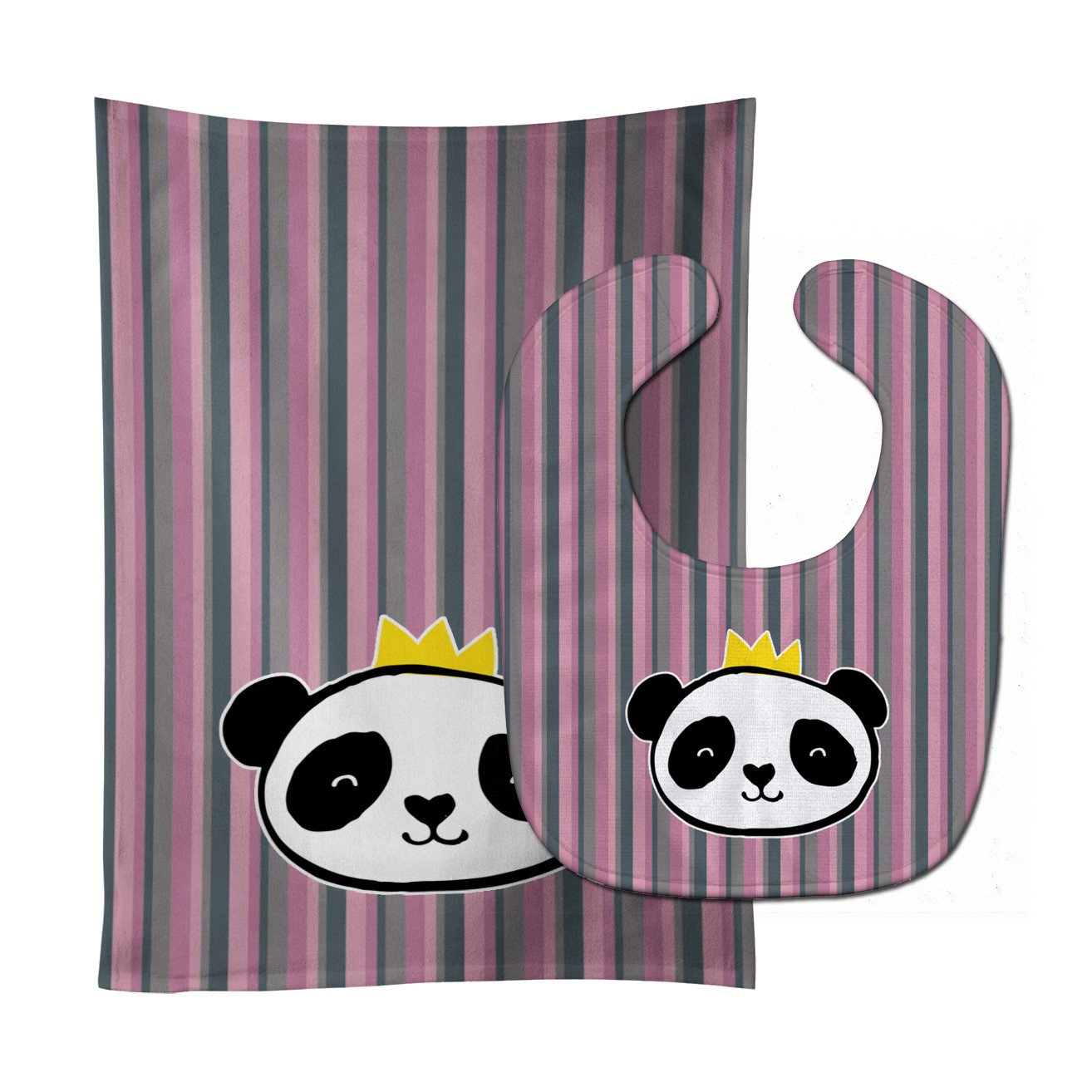 Panda Bear Queen Baby Bib & Burp Cloth Easy-Clean Baby Bib Baby Feeding Accessory Baby Mealtime Essential