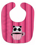 Panda Bear Coffee Baby Bib Easy-Clean Baby Bib Baby Feeding Accessory Baby Mealtime Essential, 10 x 13, Multicolor