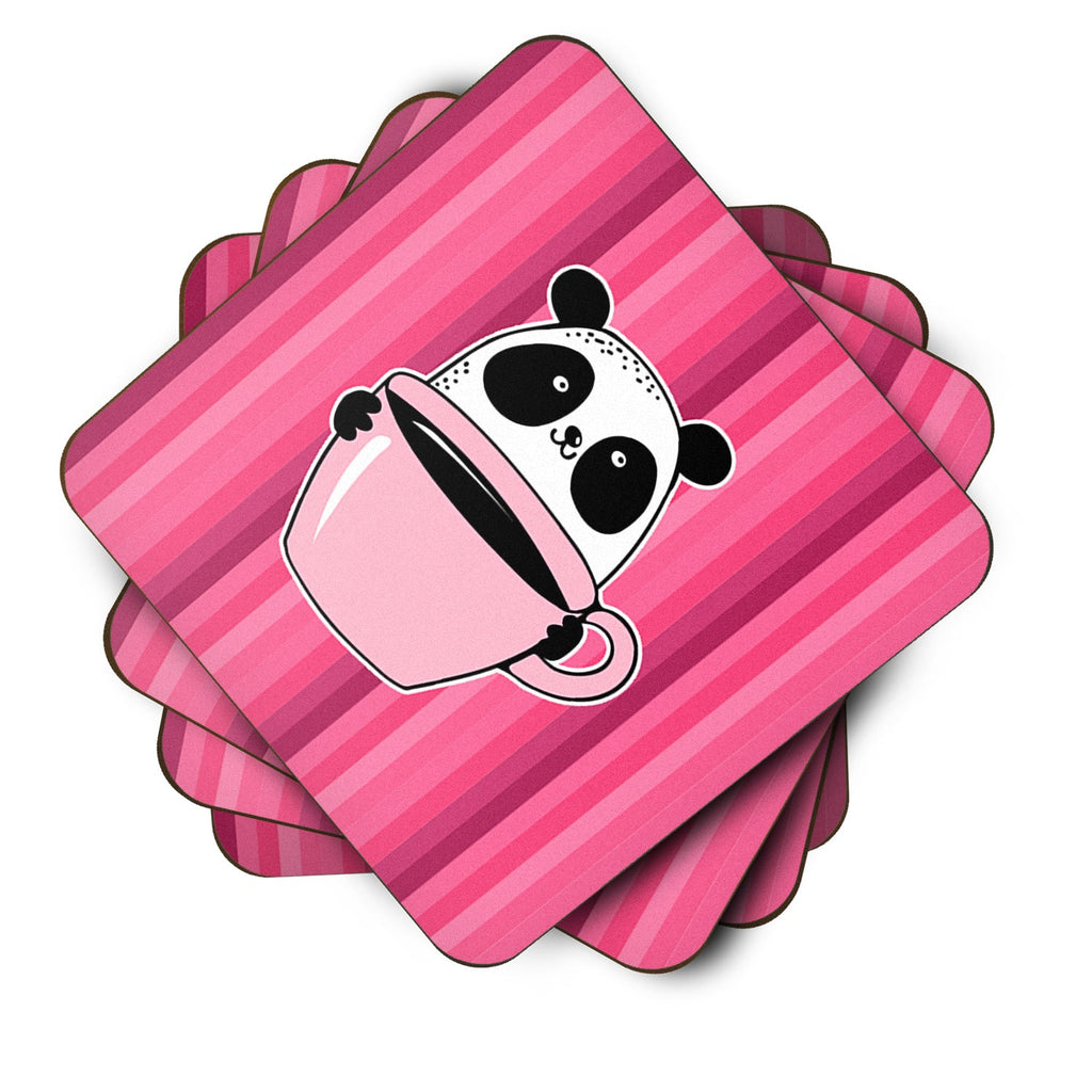 Panda Bear Coffee Foam Coasters Set of 4 Cup Coasters for Indoor Outdoor, Tabletop Protection, Anti Slip, Mouse pad Material