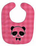 Panda Bear Pink Face Baby Bib Easy-Clean Baby Bib Baby Feeding Accessory Baby Mealtime Essential, 10 x 13, Multicolor