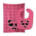 Panda Bear Pink Face Baby Bib & Burp Cloth Easy-Clean Baby Bib Baby Feeding Accessory Baby Mealtime Essential