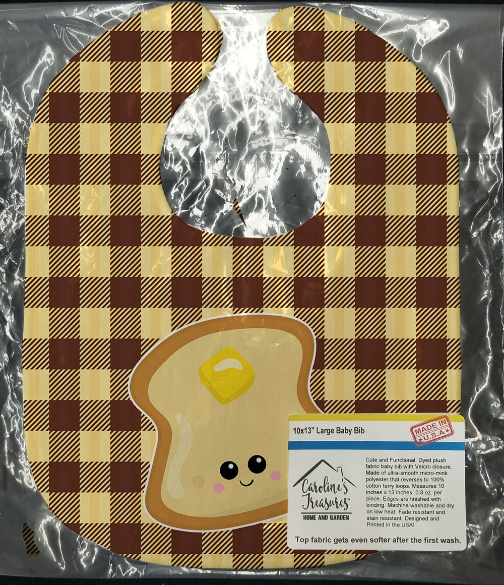 Buttered Toast Face Baby Bib Easy-Clean Baby Bib Baby Feeding Accessory Baby Mealtime Essential, 10 x 13, Multicolor