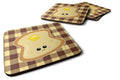 Buttered Toast Face Foam Coasters Set of 4 Cup Coasters for Indoor Outdoor, Tabletop Protection, Anti Slip, Mouse pad Material
