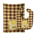 Buttered Toast Face Baby Bib & Burp Cloth Easy-Clean Baby Bib Baby Feeding Accessory Baby Mealtime Essential