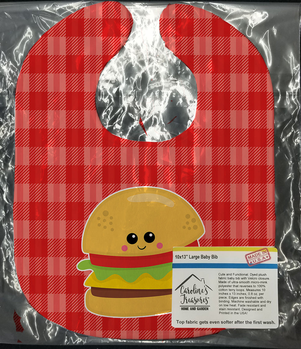 Hamburger Face Baby Bib Easy-Clean Baby Bib Baby Feeding Accessory Baby Mealtime Essential, 10 x 13, Multicolor