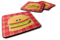 Hamburger Face Foam Coasters Set of 4 Cup Coasters for Indoor Outdoor, Tabletop Protection, Anti Slip, Mouse pad Material