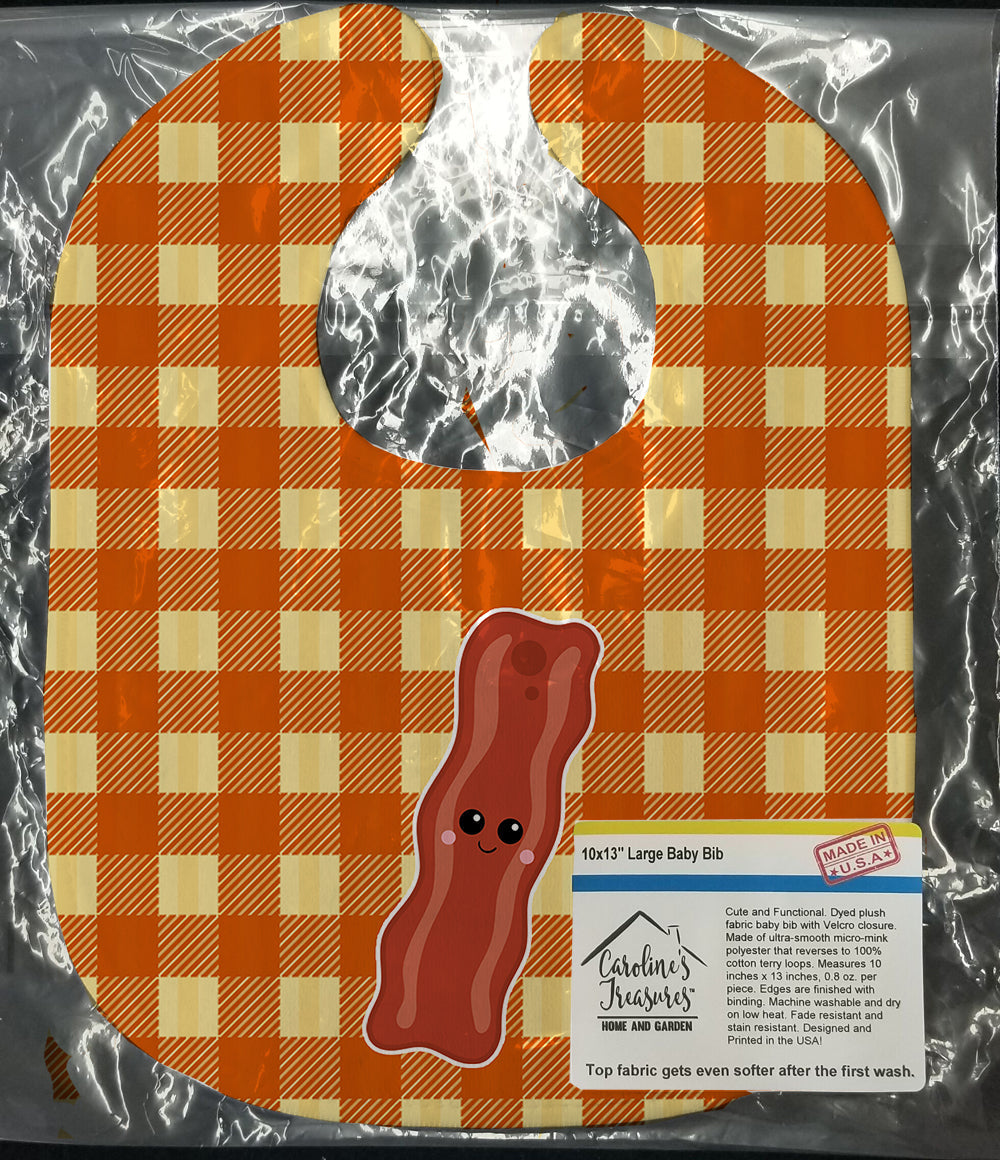 Bacon Face Baby Bib Easy-Clean Baby Bib Baby Feeding Accessory Baby Mealtime Essential, 10 x 13, Multicolor