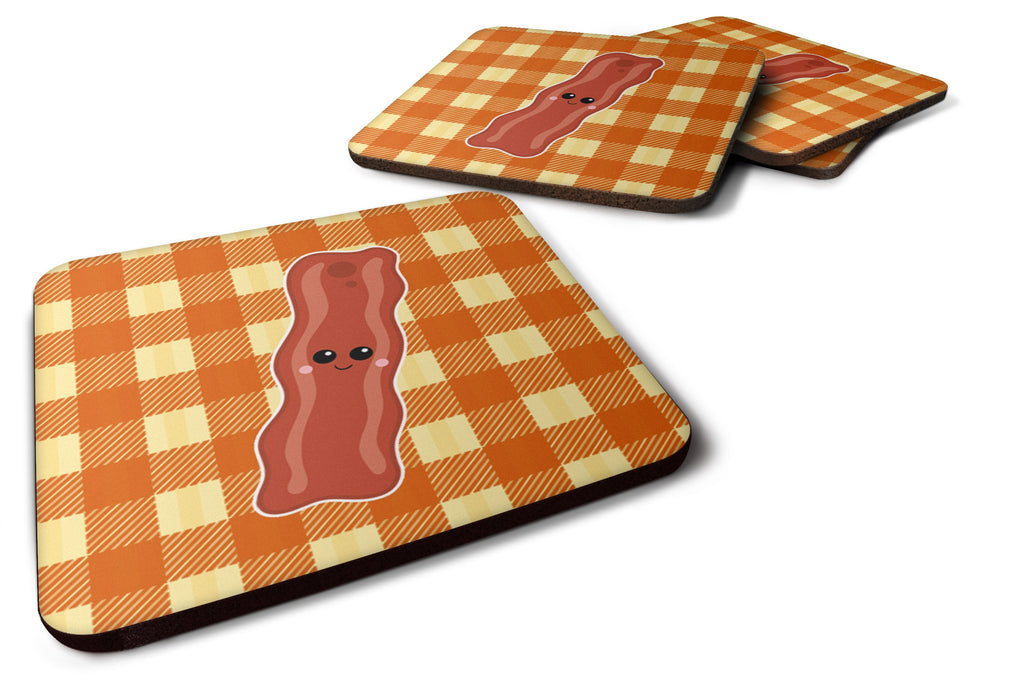 Bacon Face Foam Coasters Set of 4 Cup Coasters for Indoor Outdoor, Tabletop Protection, Anti Slip, Mouse pad Material
