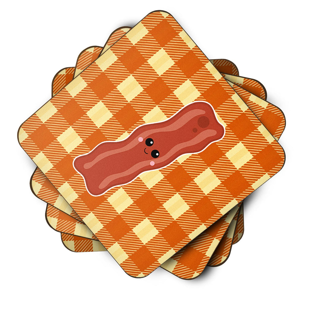 Bacon Face Foam Coasters Set of 4 Cup Coasters for Indoor Outdoor, Tabletop Protection, Anti Slip, Mouse pad Material