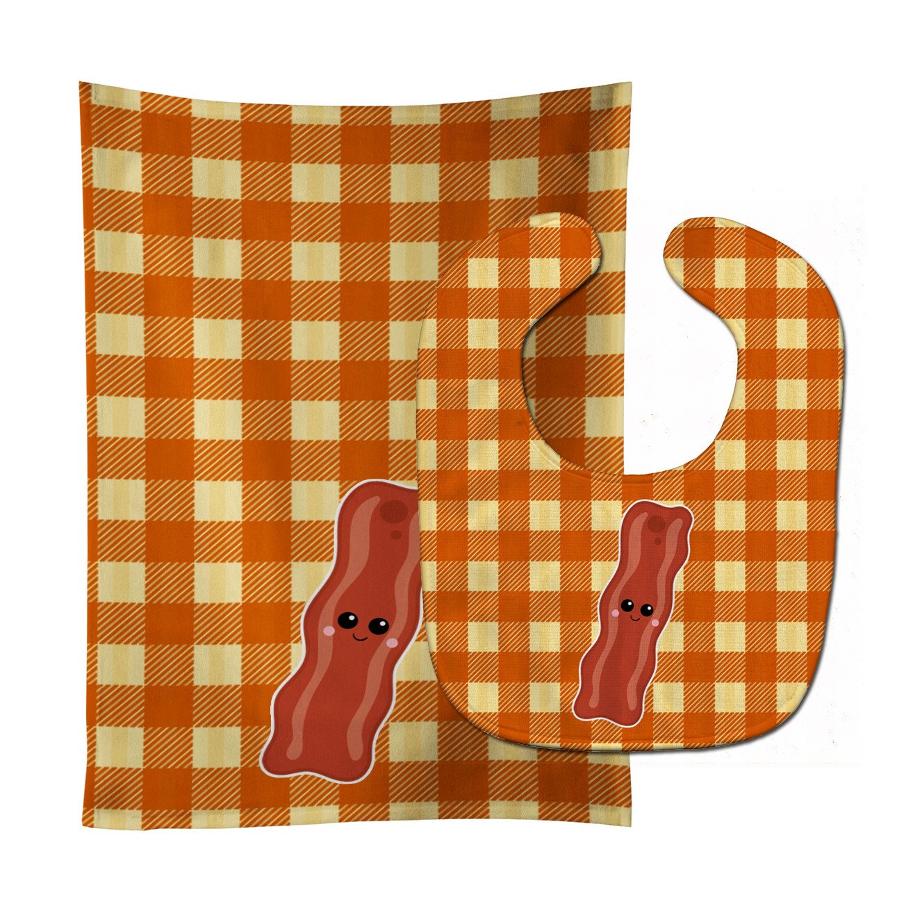 Bacon Face Baby Bib & Burp Cloth Easy-Clean Baby Bib Baby Feeding Accessory Baby Mealtime Essential