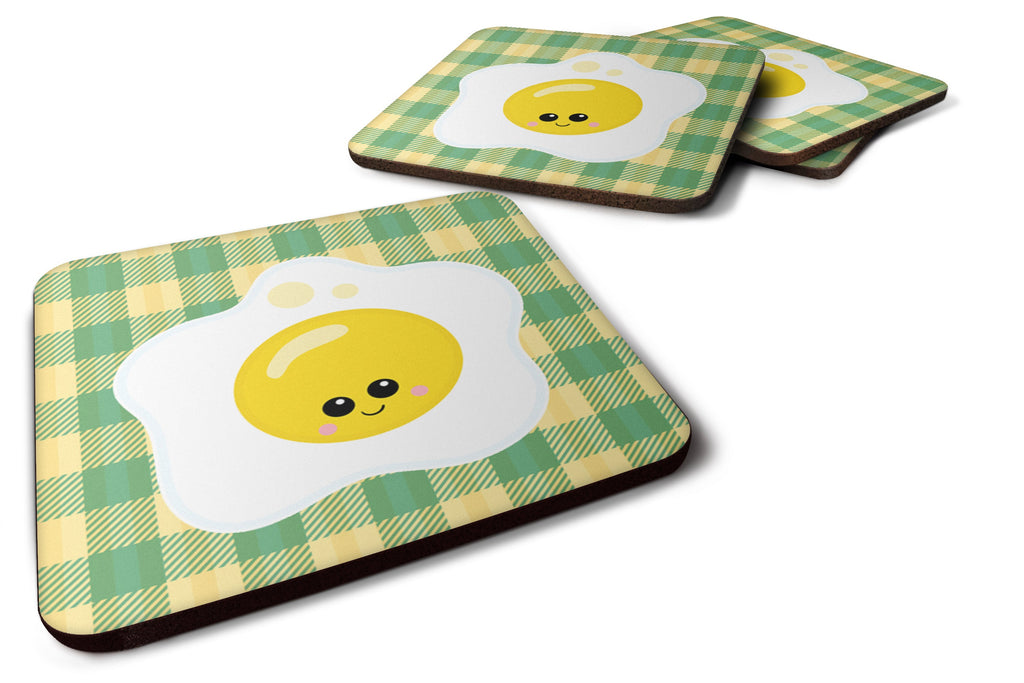 Fried Egg Face Foam Coasters Set of 4 Cup Coasters for Indoor Outdoor, Tabletop Protection, Anti Slip, Mouse pad Material