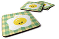 Fried Egg Face Foam Coasters Set of 4 Cup Coasters for Indoor Outdoor, Tabletop Protection, Anti Slip, Mouse pad Material
