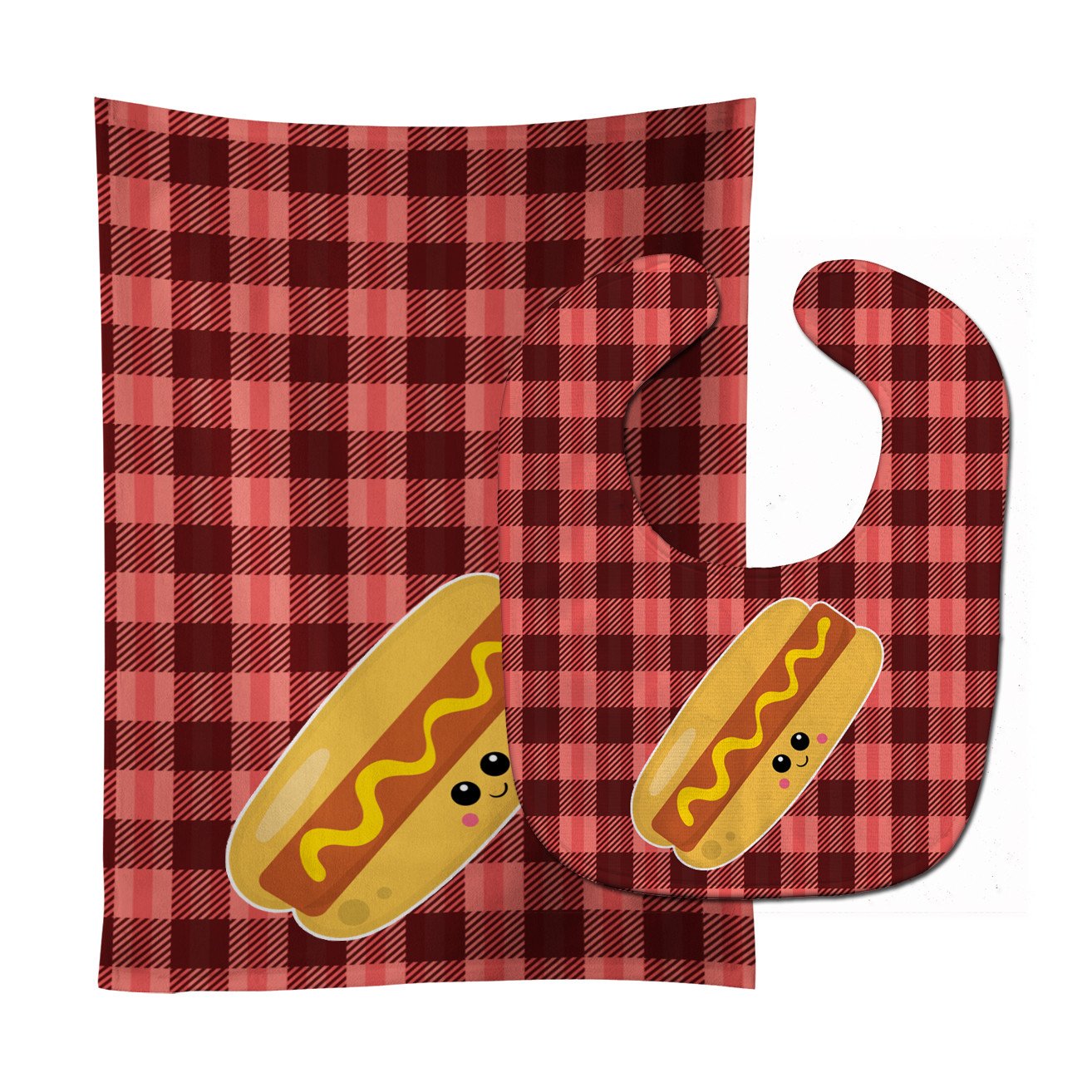 Hot Dog Face Baby Bib & Burp Cloth Easy-Clean Baby Bib Baby Feeding Accessory Baby Mealtime Essential
