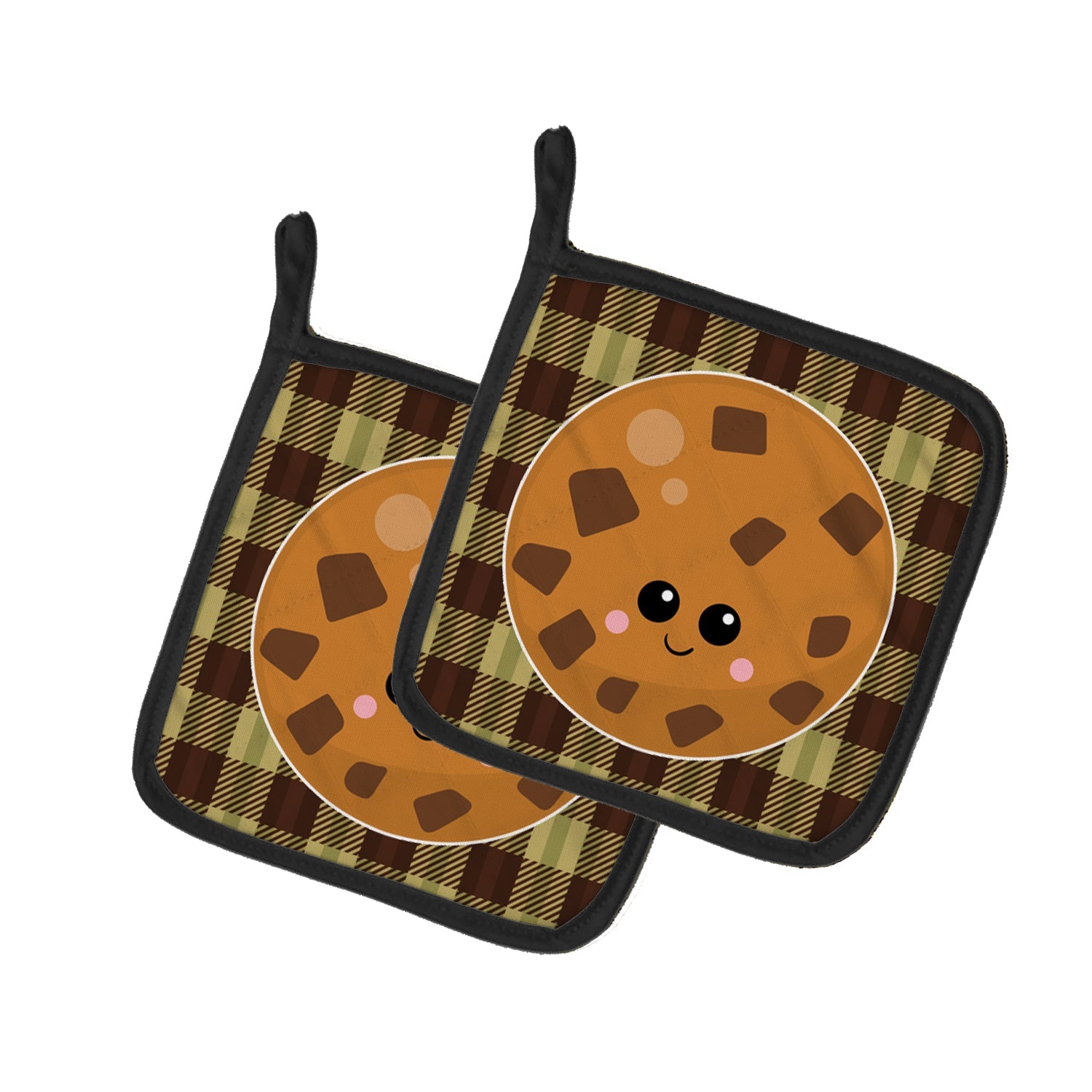 Cookie Face Pot Holder Set of 2 Heat Resistant Quilted Hot Pads 7.5 x 7.5 Inch, Insulated Kitchen Trivets for Cooking & Baking